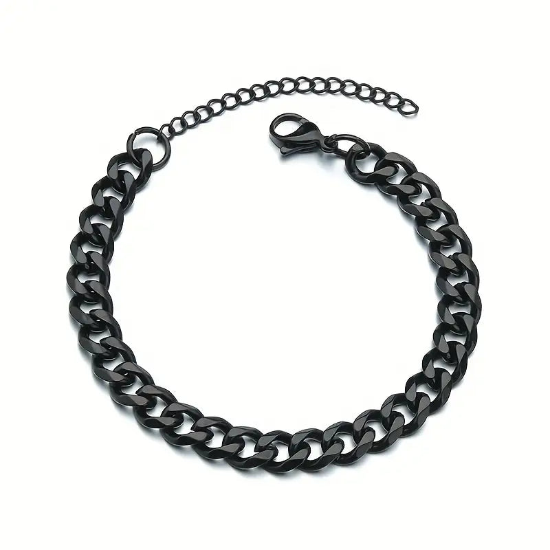 Pulseira Masculina Cuban Link em Aço Inoxidável – Estilo Hip Hop e Sofisticação