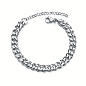 Pulseira Masculina Cuban Link em Aço Inoxidável – Estilo Hip Hop e Sofisticação